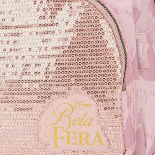 Mochila Costa Luxcel A Bela E A Fera Feminina Rosa MS46452PSRA