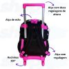 Mochila De Rodinhas Glitter Gang Arco Iris Preta Ou Lilás Clio CG2216