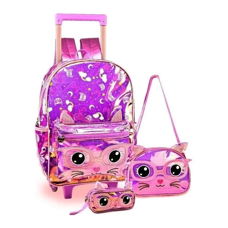 Mochila De Rodinhas Kit Holográfica Clio PH326KT/ LCW