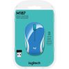 Mouse Sem Fio Mini USB 1000 DPI Azul M187 - Logitech