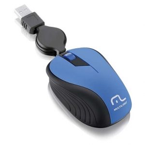 Mouse USB Retrátil 1200DPI Azul MO235 Multilaser