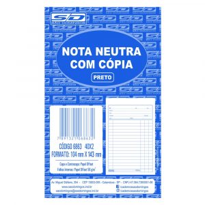 Nota Neutra 1/36 Com Cópia Preto 50 Folhas São Domingos 6863