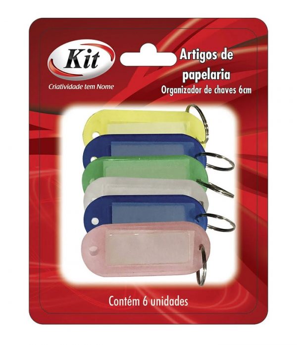 Organizador De Chave Com 06 Chaveiros 06Cm Sortidos Kit R2351604