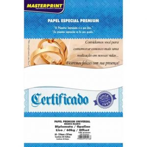 Papel Diplomata A4 Branco 180g 50 Folhas - Masterprint