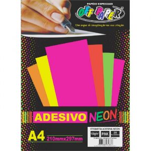 Papel Etiqueta Adesiva Neon Pink A4 100g C/20 Folhas 10530