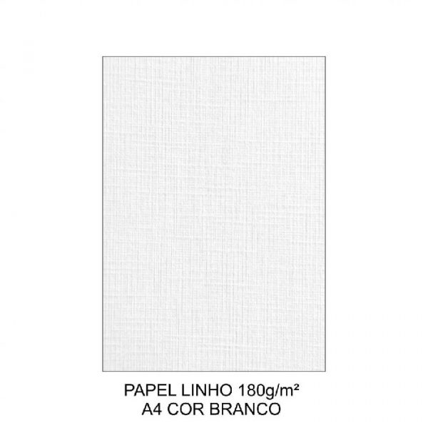 Papel Linho A4 Branco 180grs Off Paper C/50 Folhas 00006