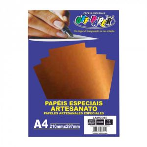 Papel Lumicote Cobre A4 250g C/10 Folhas Off Paper 10537