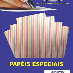 Papel Off Paper Estampado Listras Coloridas 180grs A4 10fls 10462