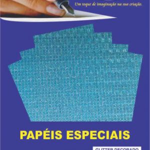 PAPEL OFF PAPER GLITER DECORADO AZUL COLMEIA 150GRS A4 10FLS 10492