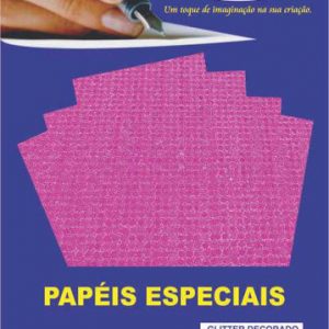 Papel Off Paper Glitter Decorado Rosa Colméia 150grs A4 10fls 10495