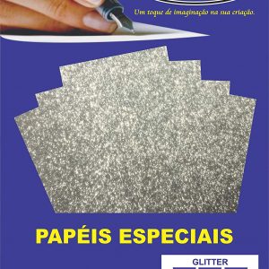 Papel Off Paper Glitter Prata 180grs A4 05fls 10457