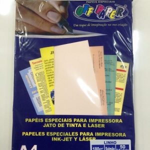 PAPEL OFF PAPER LINHO SALMAO 180G A4 50FLS 00009