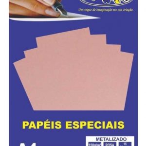 PAPEL OFF PAPER METALIZADO ROSA 150GRS 15FLS 10402