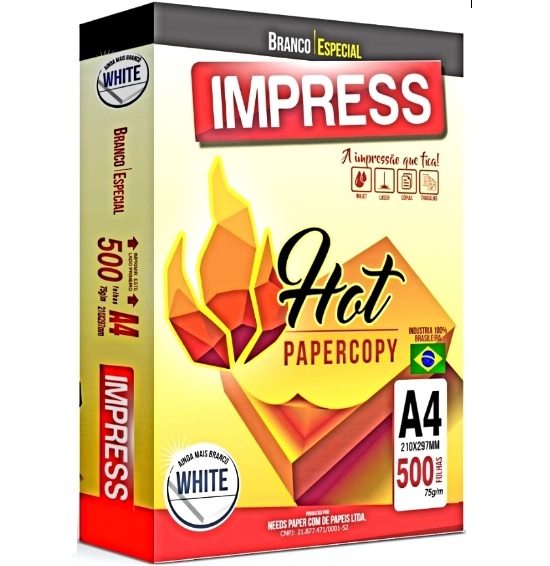 Papel Sulfite A4 Impress Branco Resma 500 Folhas Caixa Com 10 Pacotes Papelaria Criativa 6692