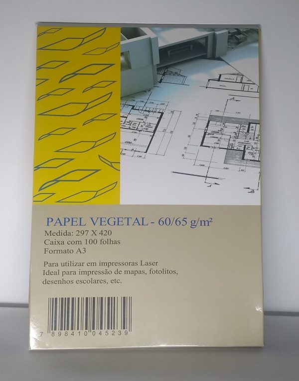 PAPEL VEGETAL A3 65GRS 297X420MM MARES PCT100