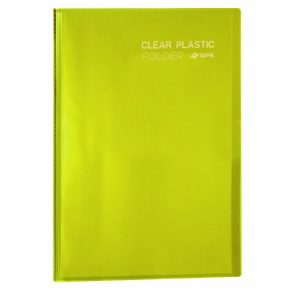 Pasta Catálogo Clear Plastic Folder Amarela Ofício PP 20Fls Plastpark 5647