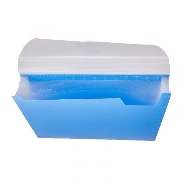 Pasta Sanfonada A4 Container Com Elástico Azul 13 Divisórias - Dermiwil 37642