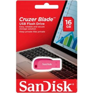 Pen Drive 16GB Sandisk Cruzer Blade Rosa SDCZ50C