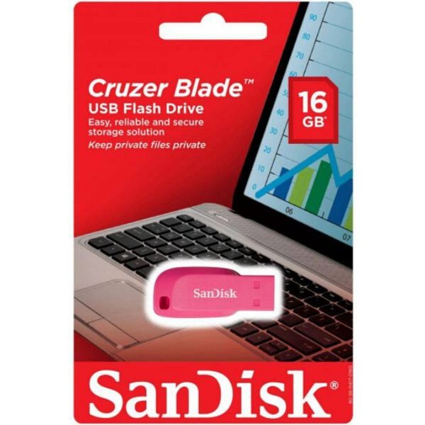 Pen Drive 16GB Sandisk Cruzer Blade Rosa SDCZ50C