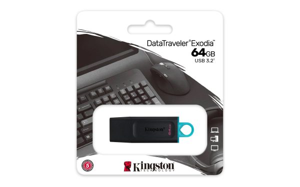 Pen Drive 64GB Kingston Data Traveler Exodia 3.2 Preto DTX