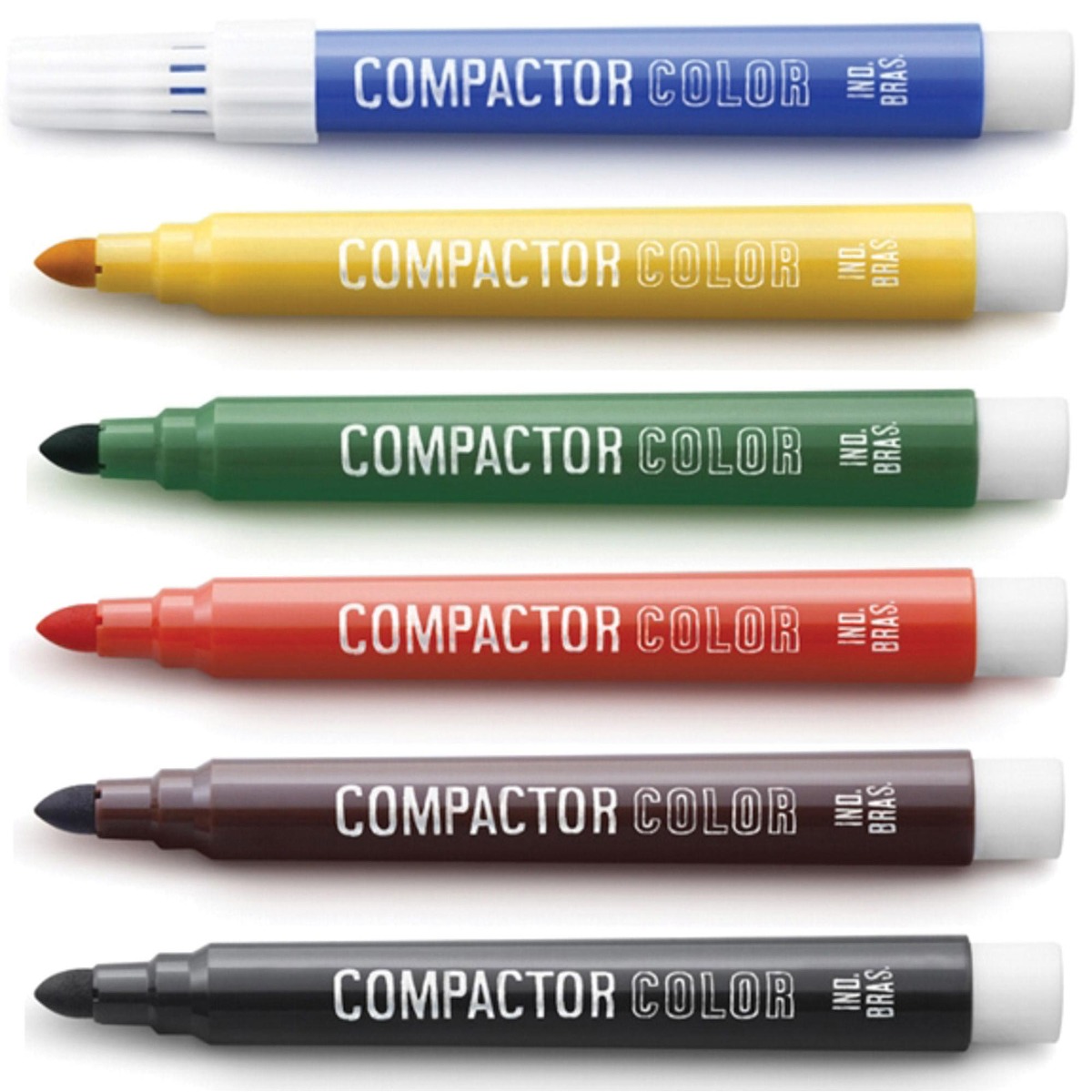 PINCEL ATOMICO COMPACTOR COLOR LARANJA CX12 - Papelaria Criativa