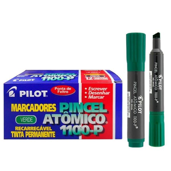 Pincel Atomico Pilot Maracdor Permanente 1100-P Verde C/12 Unidades