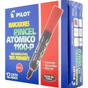 Pincel Atomico Pilot Marcador Permanente 1100-P Vermelho C/12 Unidades