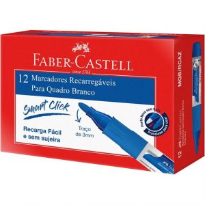 Pincel Marcador Faber Castell Ponta Dupla Azul 4mm 6mm C/12 Unidades MP2P/AZ