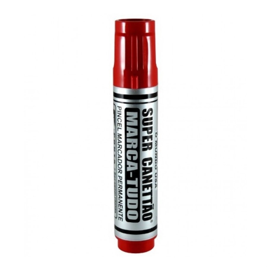 Pincel Marcador Permanente Radex Super Canetão Ponta 20mm Vermelho C/6 Unidades 2881