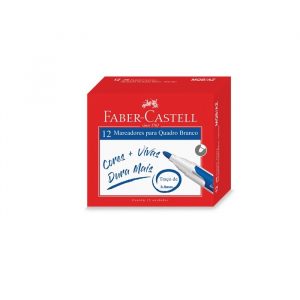Pincel Marcador Quadro Branco Faber Castell Azul C/12 Unidades MQB/AZ