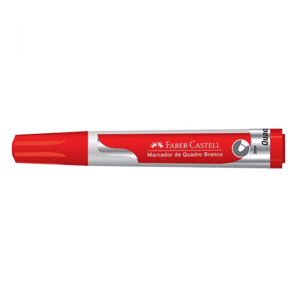 Pincel Marcador Quadro Branco Faber Castell Vermelho MQB/VM C/12 Unidades