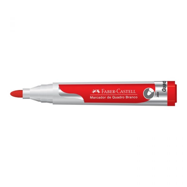 Pincel Marcador Quadro Branco Faber Castell Vermelho MQB/VM C/12 Unidades