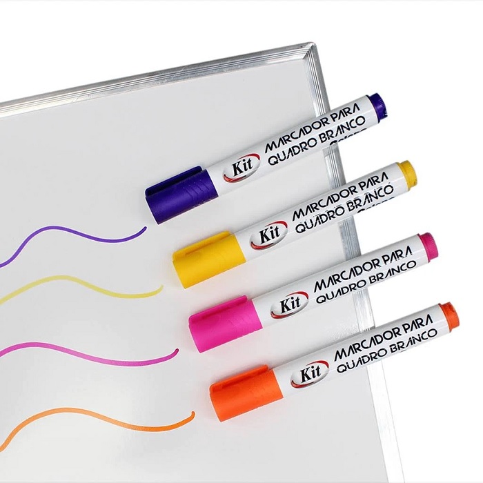 Pincel Marcador Quadro Branco Kit Colors 4 Cores C/4 Unidades 657500