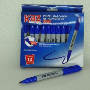 PINCEL RETRO PROJETOR KAZ MARCADOR PERMANETE AZUL 2.0 KZ948AZ CX12