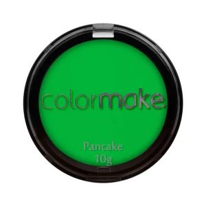 Pintura Facial Pancake Fluorescente Verde 10grs Colormake 3102