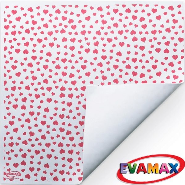 Placa De EVA Evamax Estampado 40cm x 47cm Coração C/5 Folhas EVP04119