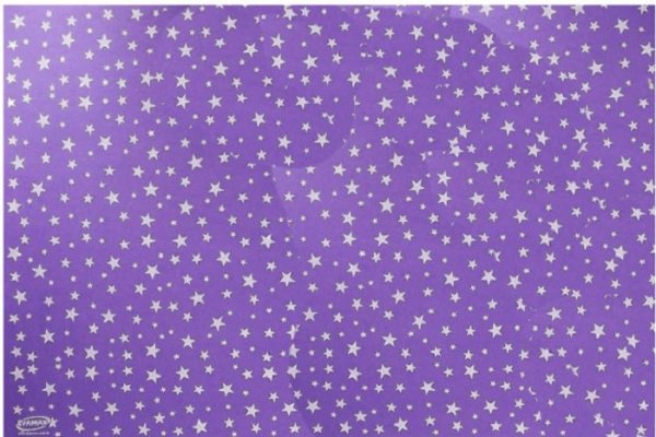 Placa De EVA Evamax Estampado 40cm x 47cm Estrela Roxo/Branco C/5 Folhas EVP04134