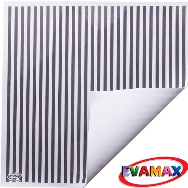 Placa De EVA Evamax Estampado 40cm x 47cm Listrado Branco/Preto EVP04144