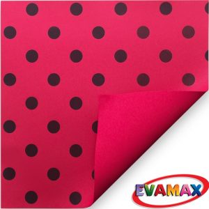 Placa De EVA Max Estampado 40cm x 47cm Vermelho Poa Big Com 05 Folhas EVP04235