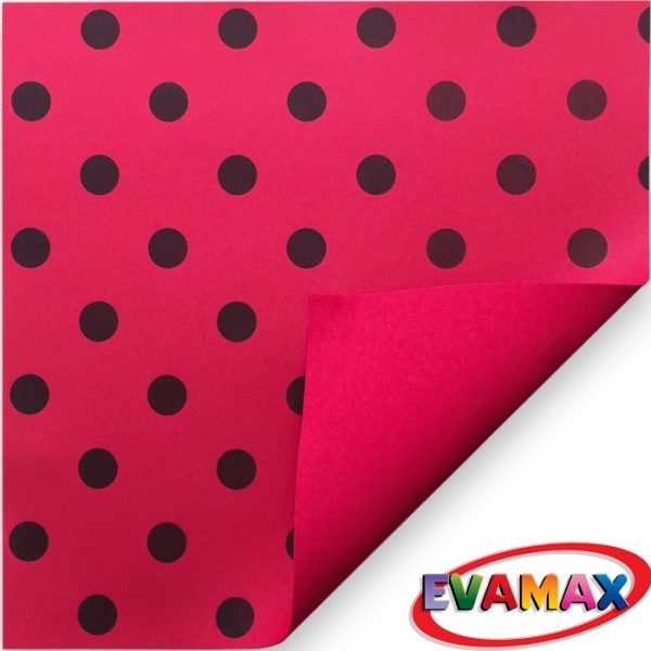 Placa De EVA Max Estampado 40cm x 47cm Vermelho Poa Big Com 05 Folhas EVP04235