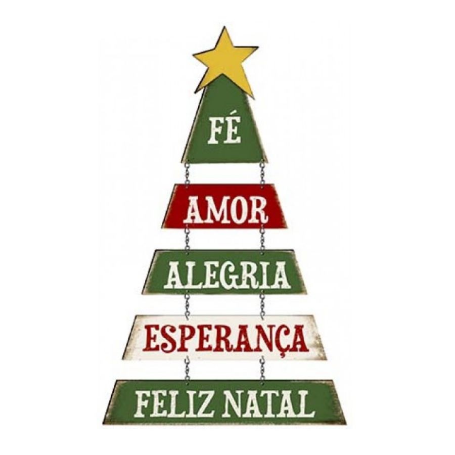 Placa Decorativa MDF Litoarte Árvore de Natal, Fé, Amor - DHN-019 -  Papelaria Criativa
