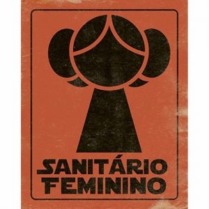 Placa Decorativa MDF Litoarte Sanitário Feminino DHPM207