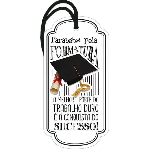 Placa Decorativa MDF Litoarte Tag Parabéns Pela Formatura - DHT2080