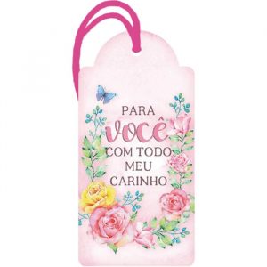 Placa Decorativa MDF Litoarte Tag Rosas Para Você- DHT2044