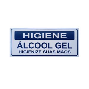 Placa Higiene Álcool Gel Higienize Suas Mãos 10x20 Em Pvc