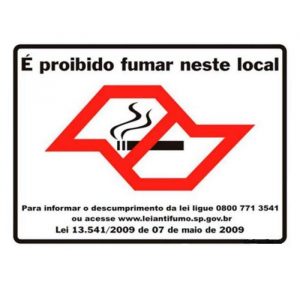 Placa Sinalizadora É Proibido Fumar Neste Local 20x25cm