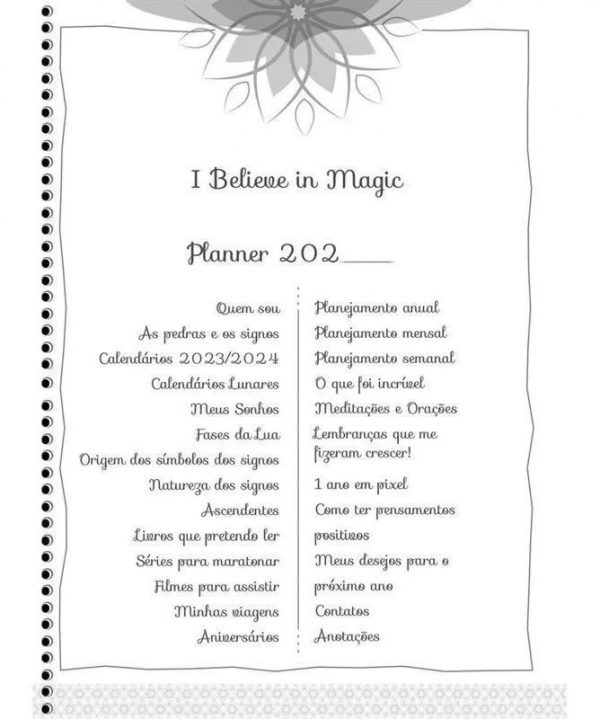 Planner Anual I Believe In Magic Sao Domingos 2023