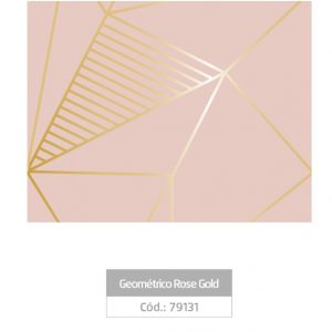 Plástico Adesivo Leotack Geométrico Rose Gold 1mt 79131