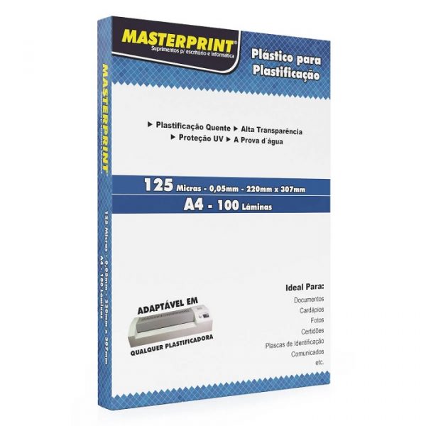Polaseal Para Plastificação A4 220x307mm 0.05mm Com Pacote Com 100 Unidades Masterprint