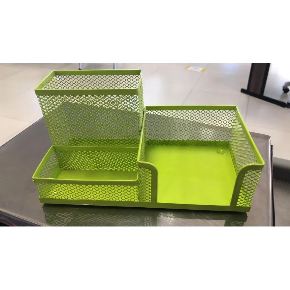 Porta Caneta Lápis para Escritório em Metal 03 Nichos - Imagem 2